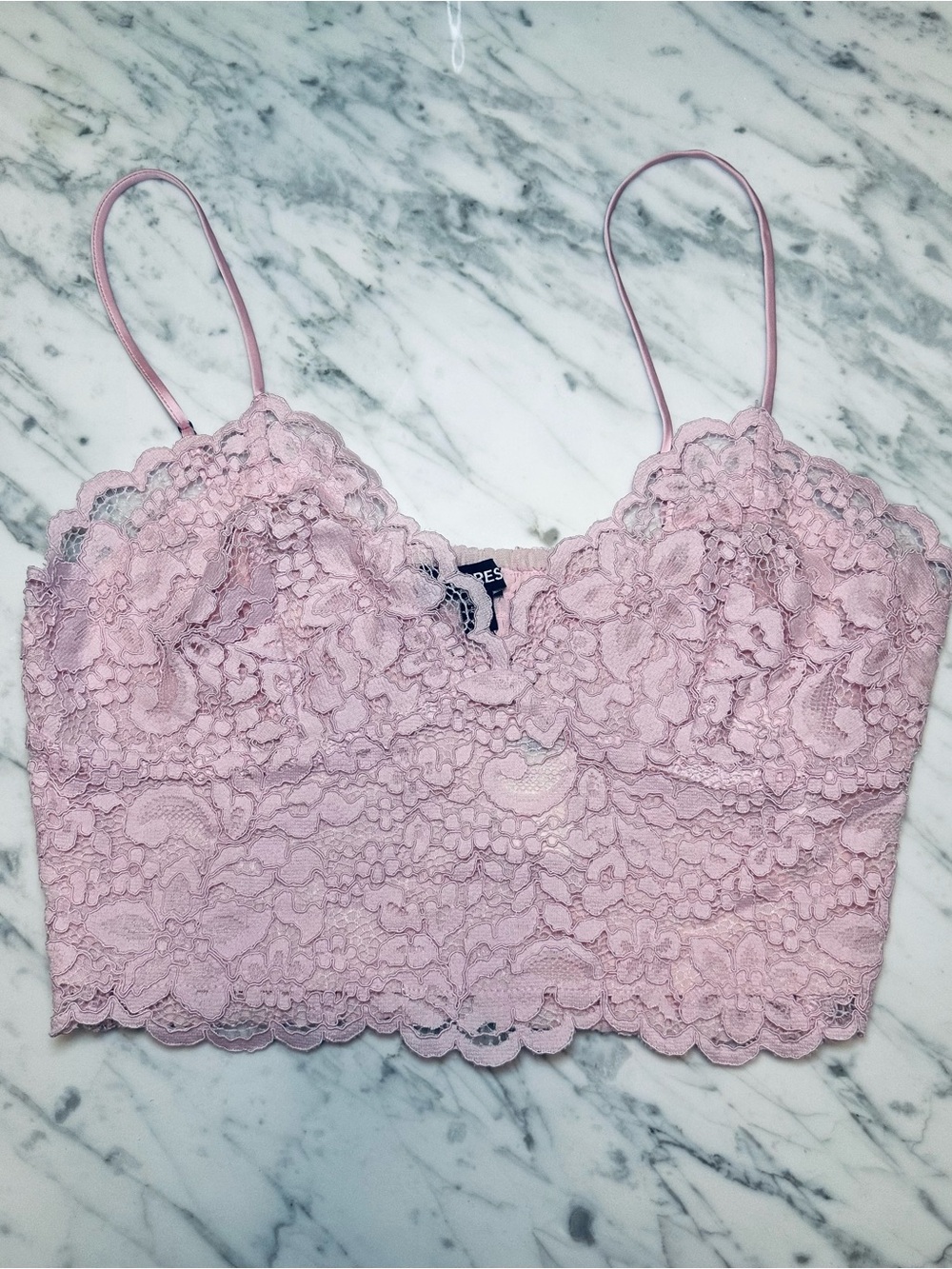 Express Blush Pink Lace Bralette Cami